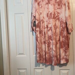Torrid Pink and Brown Tie-Dye Tunic
